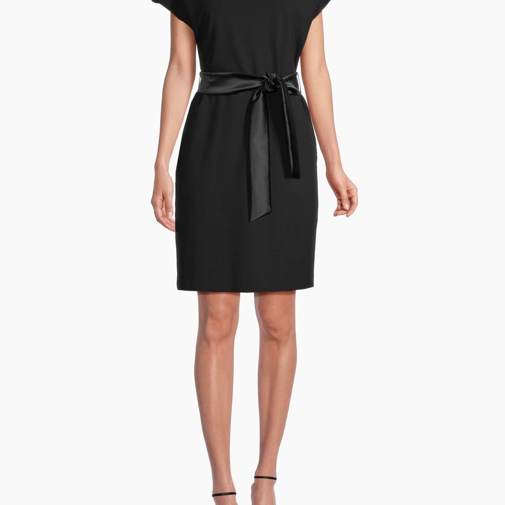Emporio Armani Black Wrap Tie Front Mini Dress